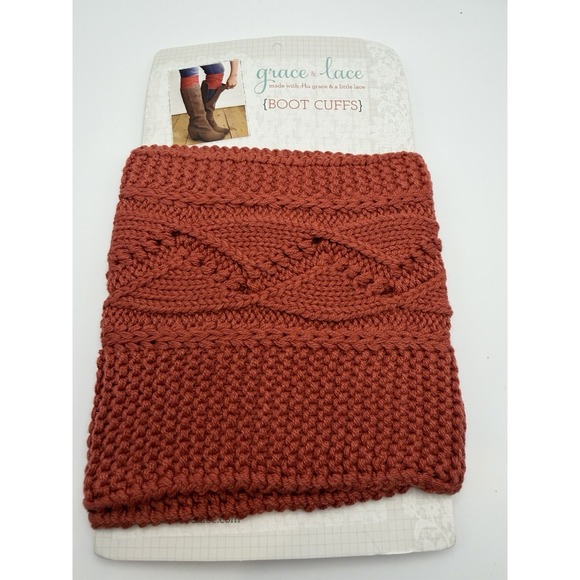 Grace & Lace Accessories - Grace & Lace Original Boot Cuffs-Cabled Cuff-Rust-New